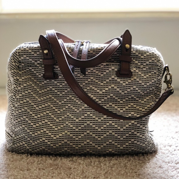 Fossil Black and White Satchel - Picture 2 of 2